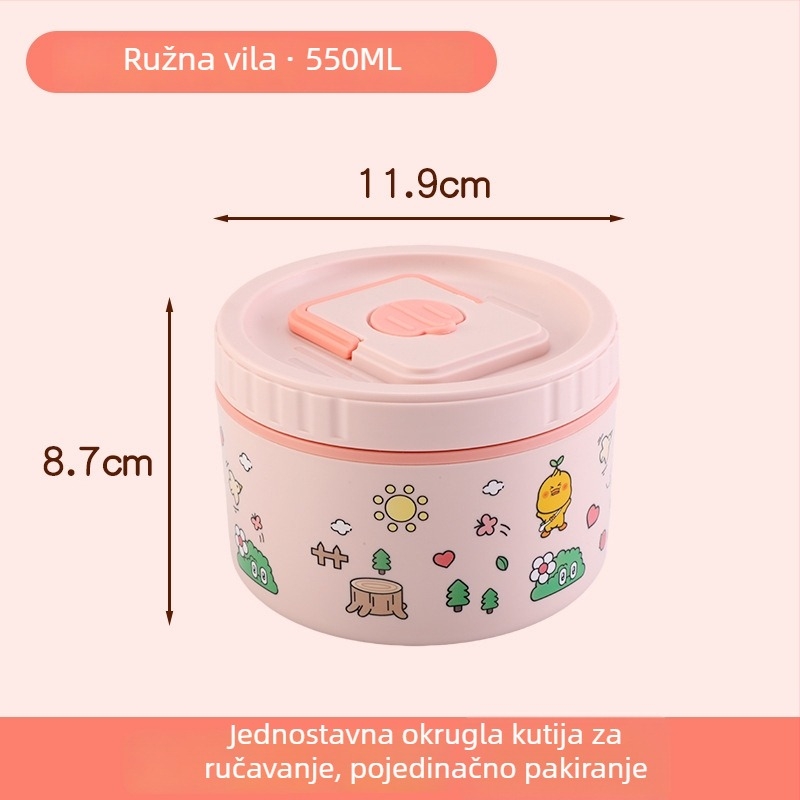 Izolirana kutija za obrok od nehrđajućeg čelika 304, višerazinski podjelni dizajn, mikrovalna prikladnost, mogućnost prilagodbe