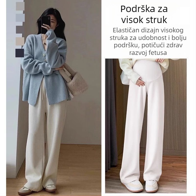 Materinski dvodijelni set hlača i topa, s dugim rukavima, pamuk-poliester smjesa, jesen 2023