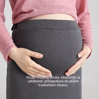 Ljetna trudnička midi suknja, pamuk 100%, podesivi pojas, lagano padajući, A-linijski kroj