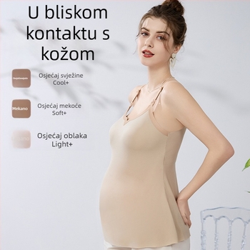 Hladna dojiljska cami s UV zaštitom, bez žice, prednje kopčanje, trudničko-dojilna, duga i tanka, od najlona