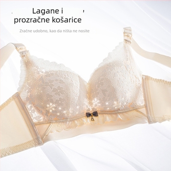 Postpartalni grudnjak za dojenje s prednjim zatvaranjem kopčom, protiv spuštanja, tanke oblikovane košarice, odvojive dvostruke naramenice