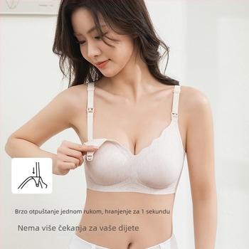 Modal grudnjak za trudnoću i dojenje — jednodijelni dizajn, tanke oblikovane košarice, stražnje kopčanje s četiri reda kopči, čvrste naramenice
