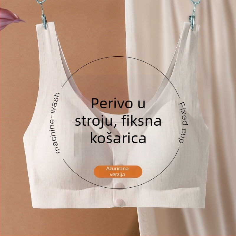 Nylon grudnjak za dojenje s prednjim kopčanjem, tanke oblikovane čašice, lagani ljetni dizajn