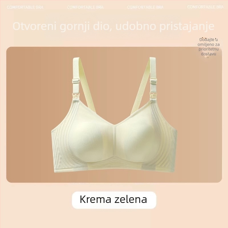 Modalni dojiljni grudnjak — ultra tanke oblikovane košarice, prednje zatvaranje, odvojive dvostruke naramenice, straga četiri reda kukica, za sve faze dojenja