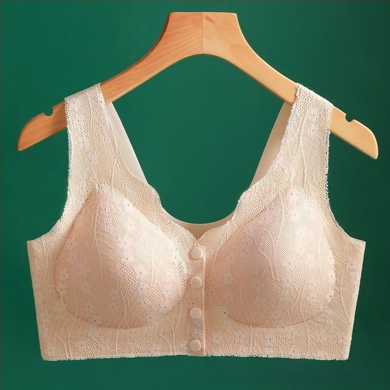 Plus-size grudnjak za dojenje s prednjim zatvaračem, čipka, bez žice, udoban