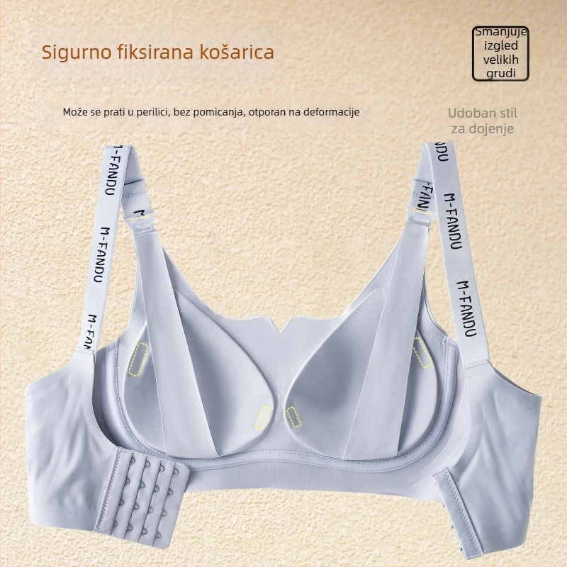 Plus-size grudnjak za dojenje s čvrstim košaricama, bežični, udoban tijekom trudnoće