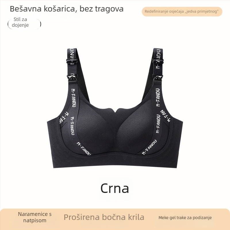 Plus-size grudnjak za dojenje s čvrstim košaricama, bežični, udoban tijekom trudnoće