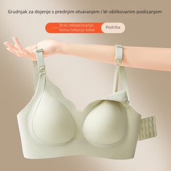 Bešivni grudnjak za dojenje, tijekom trudnoće i postporođajnog razdoblja, s podrškom koja podiže grudi