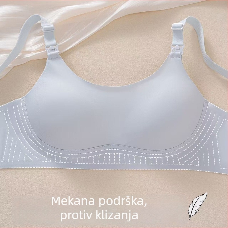 Postpartalni dojiljni grudnjak od pamuka, podstava od najlona, tanke oblikovane košarice, bez čeličnog prstena, stražnje zatvaranje s tri reda kopči