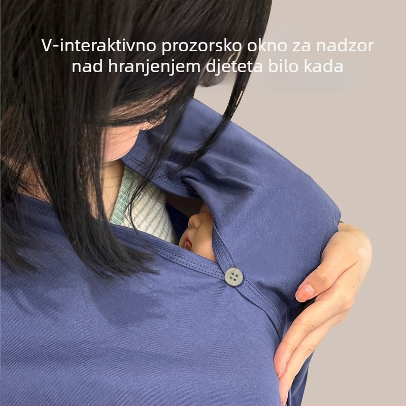 Dojilni šal za trudnice - poliester, glavna tkanina 80-90%, kardigan stil, bez rukava