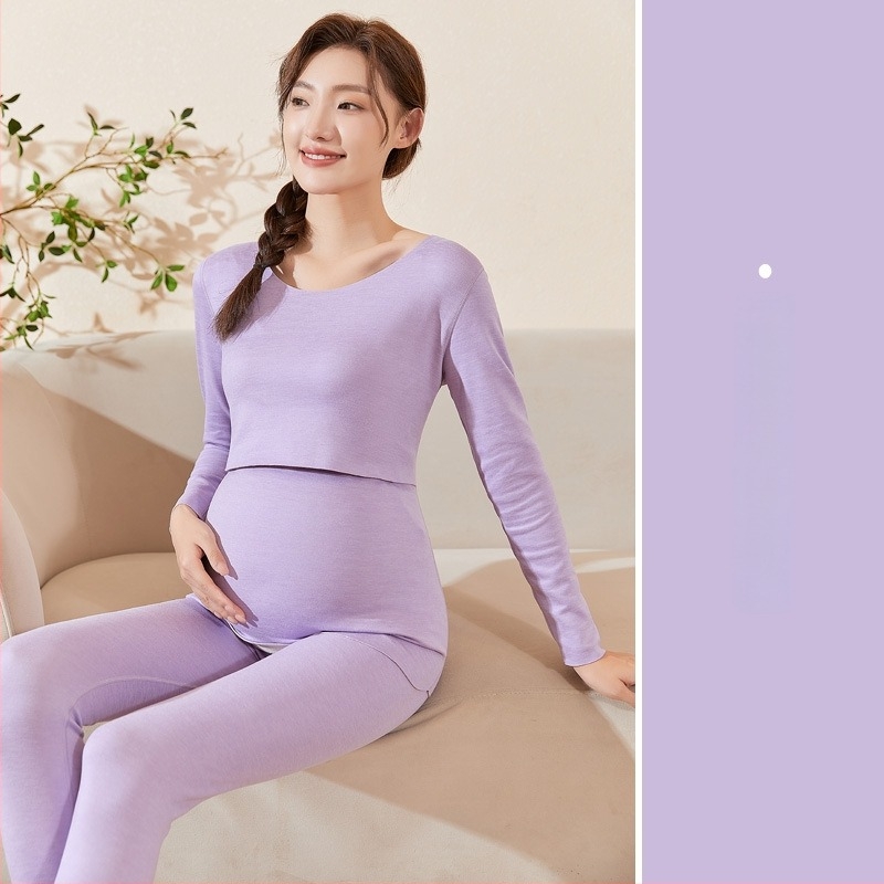 Set za njegu trudnica s dugim rukavima i otvorom za dojenje, De Velvet tkanina, poliester 80-90%, spandex <30%