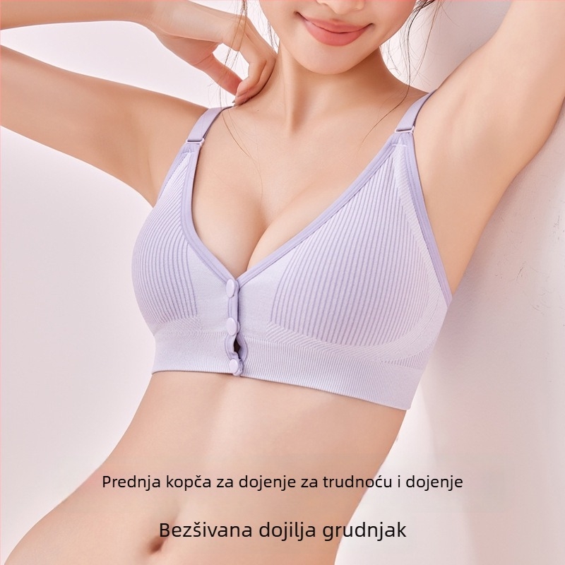 Sutien za dojenje tijekom trudnoće s prednjim zatvaranjem, push-up, anti-sagging, bez šavova, pamuk