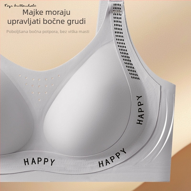 Trudnički i dojčasti grudnjak – bezšiven, jednodijelni dizajn, tanke oblikovane košarice, bez čeličnih žica, straga četiri reda kopči, glavni materijal: najlon; podstava: spandex 50–70%