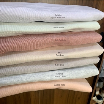 Trudnički top s dojenjem, 90–95% pamuka, polu-visoka ovratnica, horizontalni otvor za dojenje, gustoća tkanine 201–250 g/m2