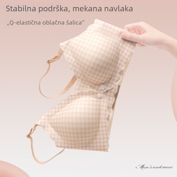 Maternitetski grudnjak za dojenje, protiv opuštanja, push-up, za dojenje poslije poroda, stražnje zatvaranje s četiri reda kukica i očiju