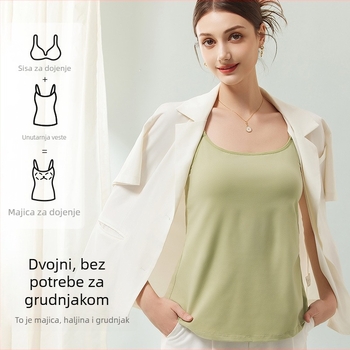 Top za dojenje s trakama za trudnice, 100% pamuk, sve sezone, srednja gustoća tkanine (141–160 g/m²)