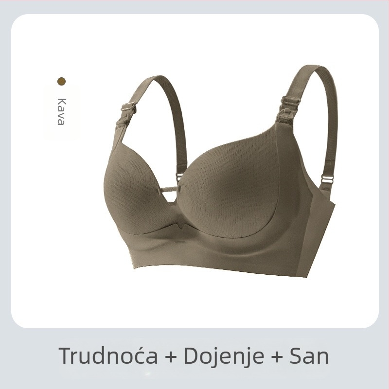 Ljetni grudnjak za dojenje — tkanina Spandex, podstava 80–90% poliester, čvrste dvostruke naramenice, tanke oblikovane košarice, bez čeličnog prstena