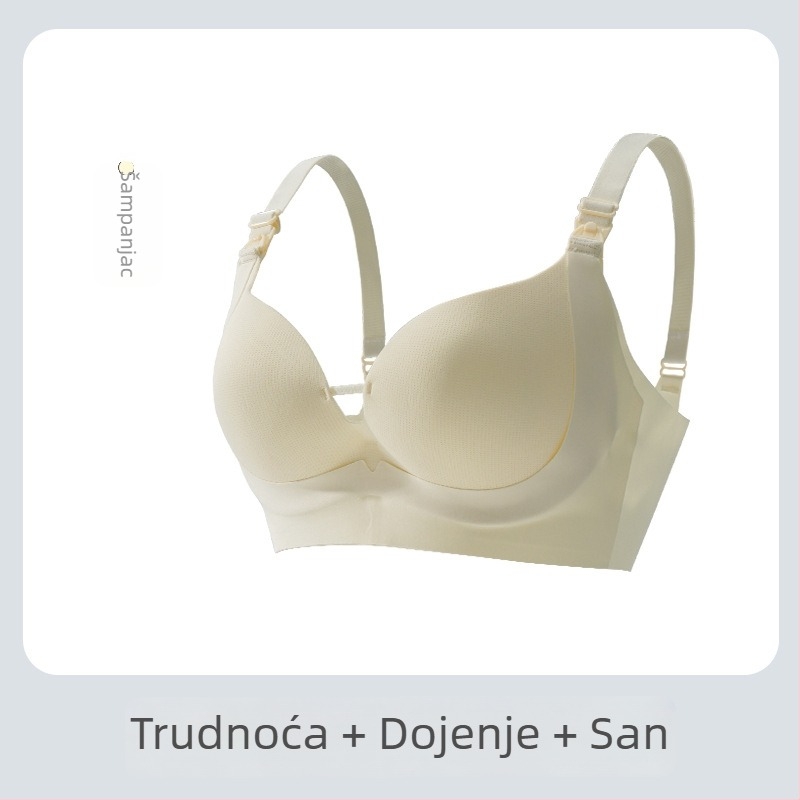 Ljetni grudnjak za dojenje — tkanina Spandex, podstava 80–90% poliester, čvrste dvostruke naramenice, tanke oblikovane košarice, bez čeličnog prstena