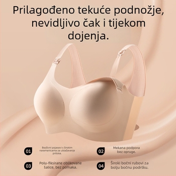 Trudnički grudnjak za dojenje, jednokomponentni dizajn, mekana podrška, prozračni najlon s poliesterom podstavom, tanke tkanine košarice, pogodna za sve faze
