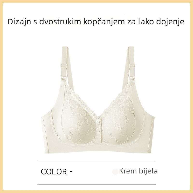 Grudnjak za dojenje za trudnice i nakon poroda, protiv opuštanja, push-up, s prednjim zatvaranjem