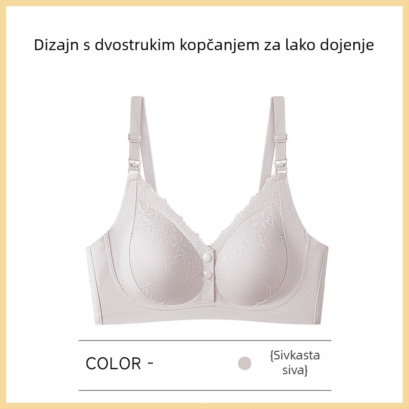 Grudnjak za dojenje za trudnice i nakon poroda, protiv opuštanja, push-up, s prednjim zatvaranjem