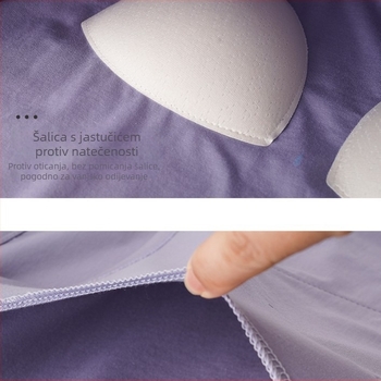 Pidžama top za dojenje za majke nakon poroda, 95-100% pamuka, s umetcima za dojke, elastičan materijal, dugi rukavi, preko glave, pogodan za sve sezone