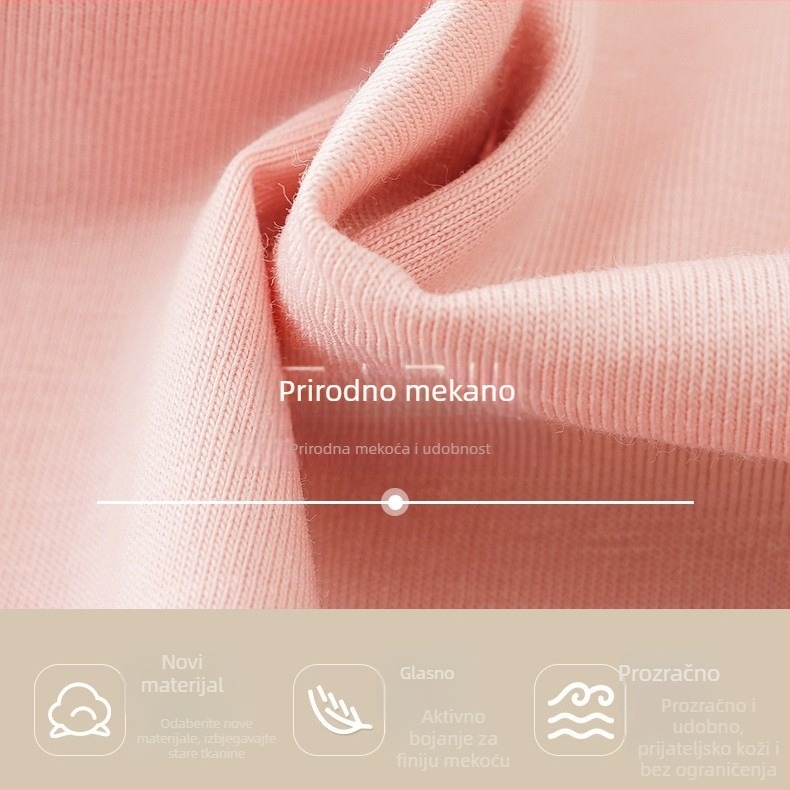 Pidžama top za dojenje za majke nakon poroda, 95-100% pamuka, s umetcima za dojke, elastičan materijal, dugi rukavi, preko glave, pogodan za sve sezone