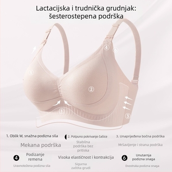 Sutien za dojenje s tankim košaricama u obliku kapljice, prednje kopčanje, podrška protiv opuštanja, za trudnoću i dojenje