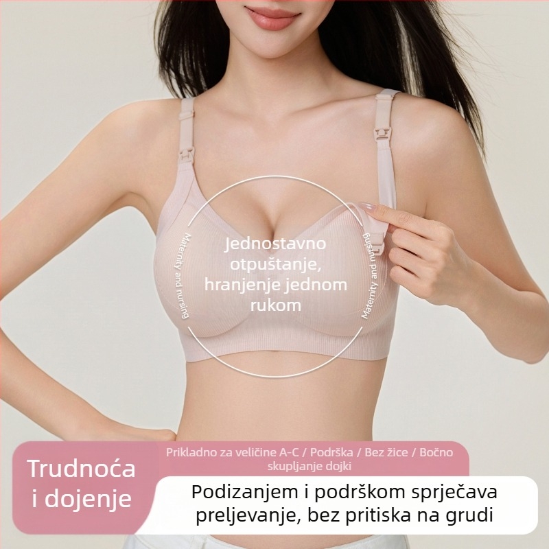 Sutien za dojenje s tankim košaricama u obliku kapljice, prednje kopčanje, podrška protiv opuštanja, za trudnoću i dojenje