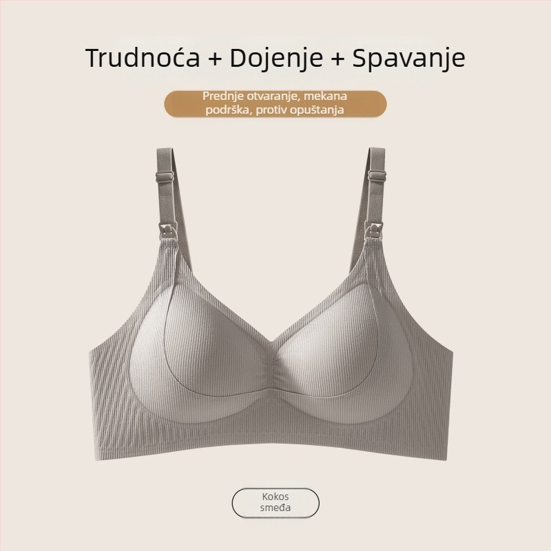 Sutien za dojenje s tankim košaricama u obliku kapljice, prednje kopčanje, podrška protiv opuštanja, za trudnoću i dojenje