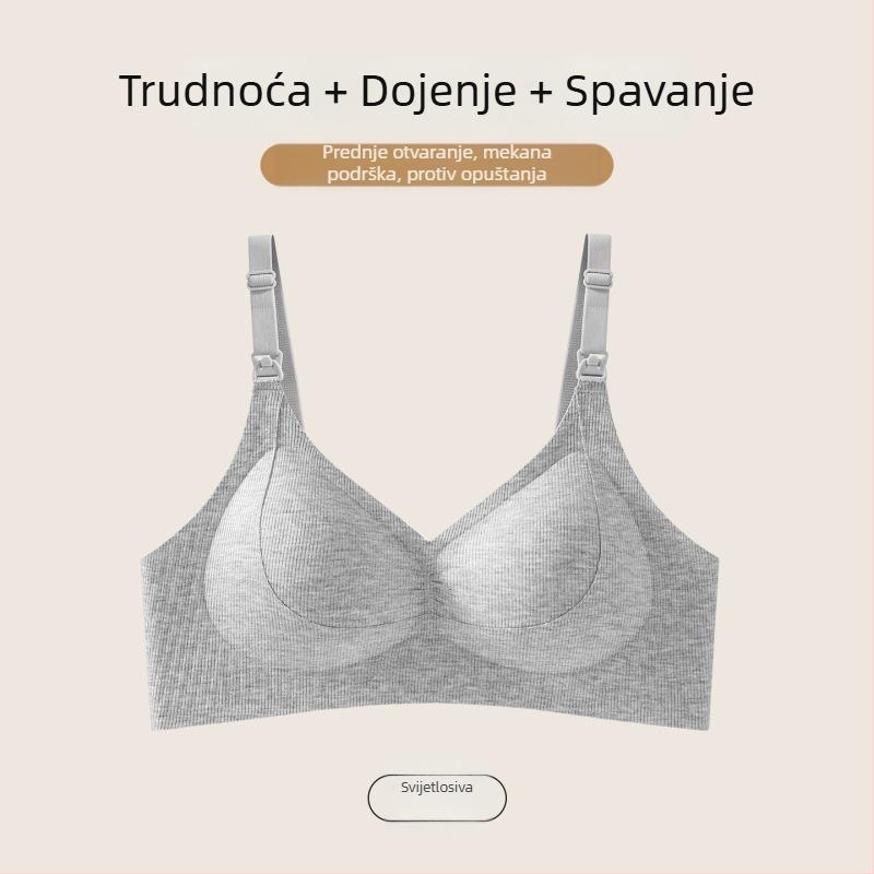 Sutien za dojenje s tankim košaricama u obliku kapljice, prednje kopčanje, podrška protiv opuštanja, za trudnoću i dojenje