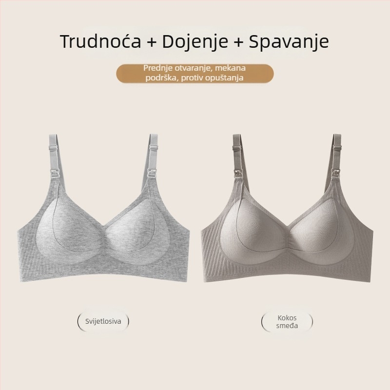 Sutien za dojenje s tankim košaricama u obliku kapljice, prednje kopčanje, podrška protiv opuštanja, za trudnoću i dojenje