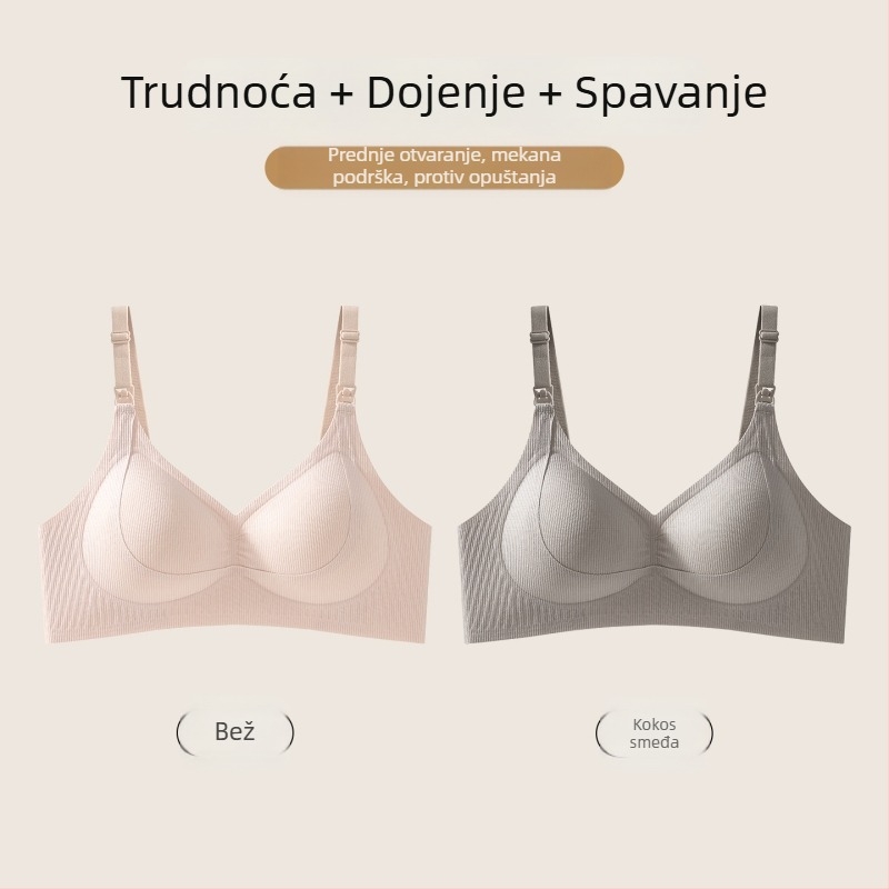 Sutien za dojenje s tankim košaricama u obliku kapljice, prednje kopčanje, podrška protiv opuštanja, za trudnoću i dojenje