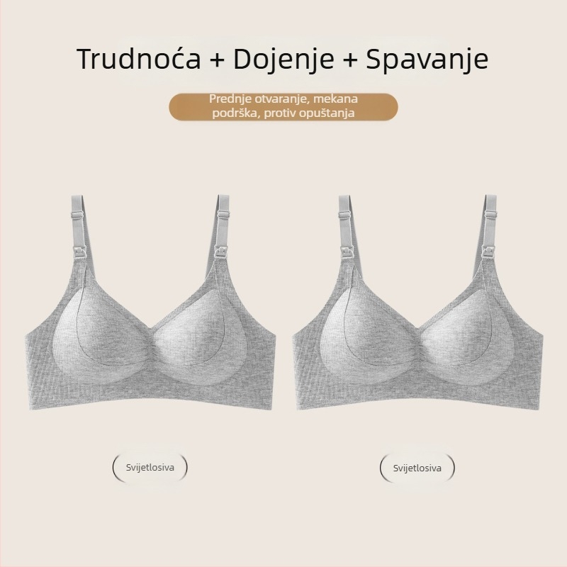Sutien za dojenje s tankim košaricama u obliku kapljice, prednje kopčanje, podrška protiv opuštanja, za trudnoću i dojenje