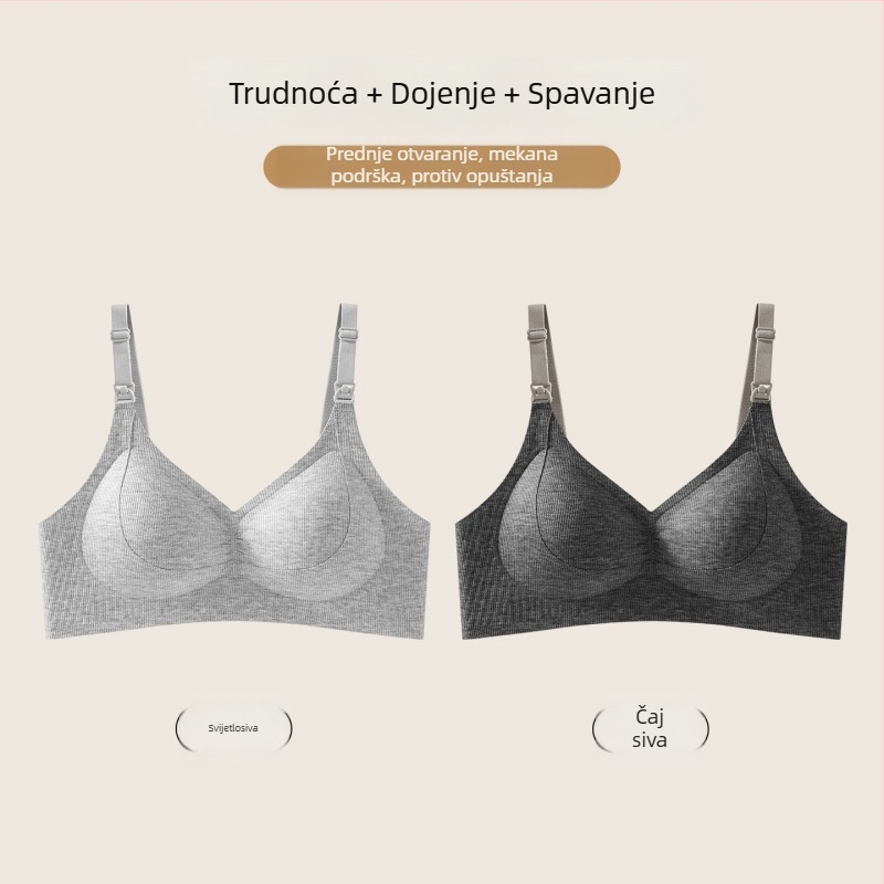 Sutien za dojenje s tankim košaricama u obliku kapljice, prednje kopčanje, podrška protiv opuštanja, za trudnoću i dojenje