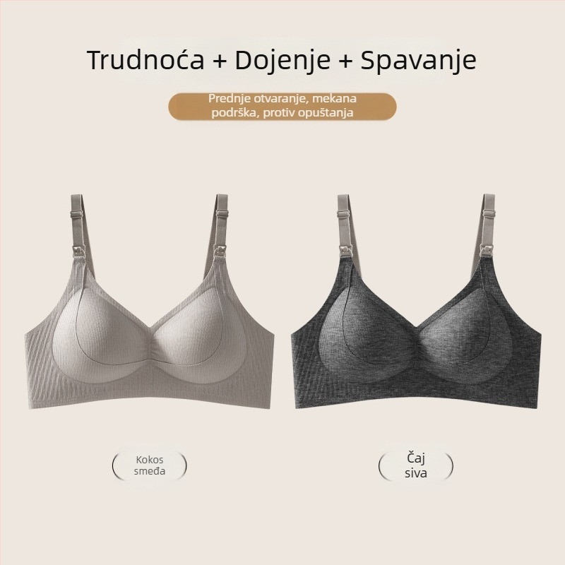 Sutien za dojenje s tankim košaricama u obliku kapljice, prednje kopčanje, podrška protiv opuštanja, za trudnoću i dojenje