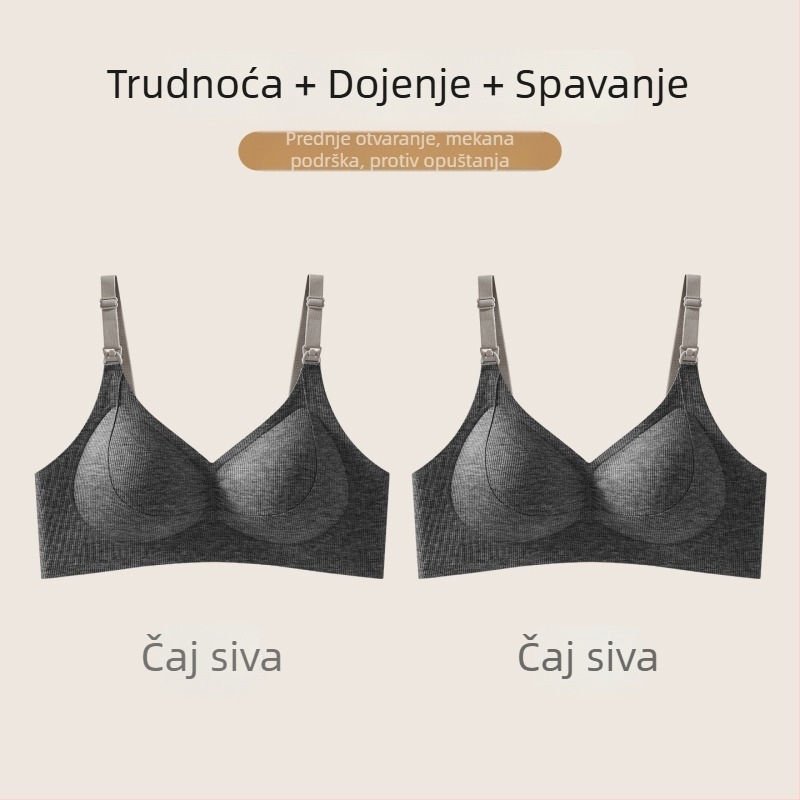 Sutien za dojenje s tankim košaricama u obliku kapljice, prednje kopčanje, podrška protiv opuštanja, za trudnoću i dojenje