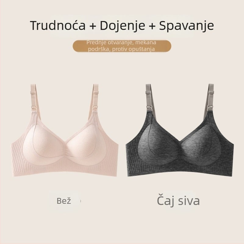 Sutien za dojenje s tankim košaricama u obliku kapljice, prednje kopčanje, podrška protiv opuštanja, za trudnoću i dojenje