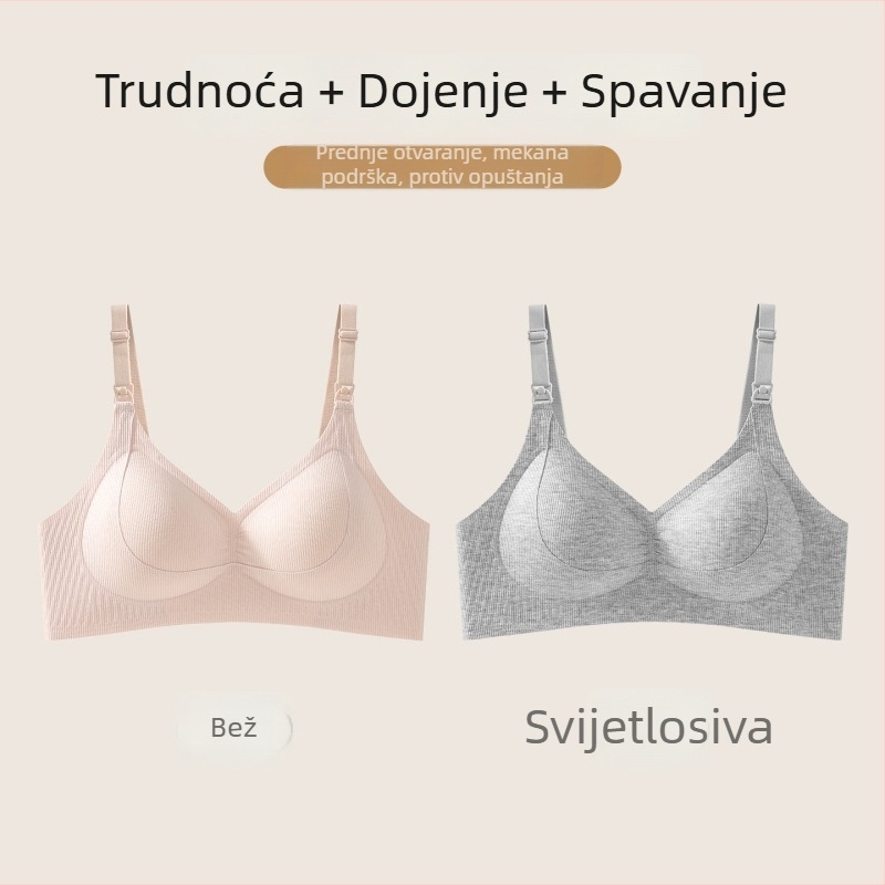 Sutien za dojenje s tankim košaricama u obliku kapljice, prednje kopčanje, podrška protiv opuštanja, za trudnoću i dojenje