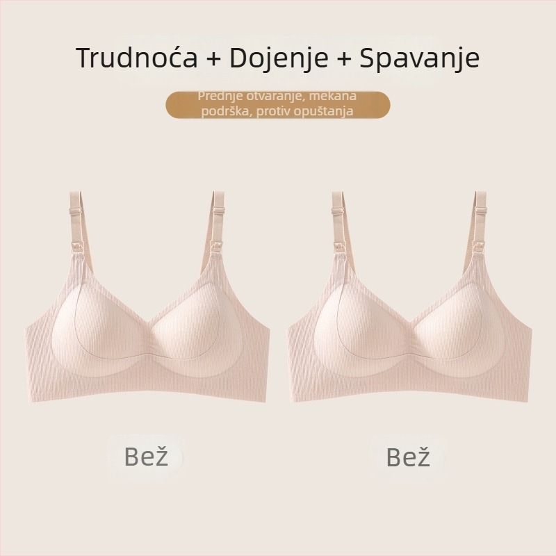 Sutien za dojenje s tankim košaricama u obliku kapljice, prednje kopčanje, podrška protiv opuštanja, za trudnoću i dojenje
