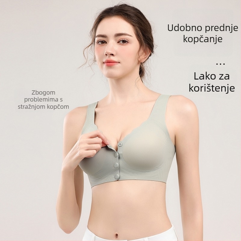 Sutien s prednjim kopčom, bezšivni, bez žica, podržava dojke, protiv opuštanja, postpartum i dojenje, udoban