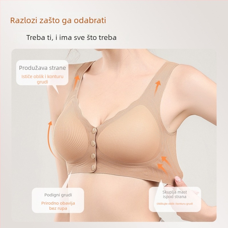 Sutien s prednjim kopčom, bezšivni, bez žica, podržava dojke, protiv opuštanja, postpartum i dojenje, udoban