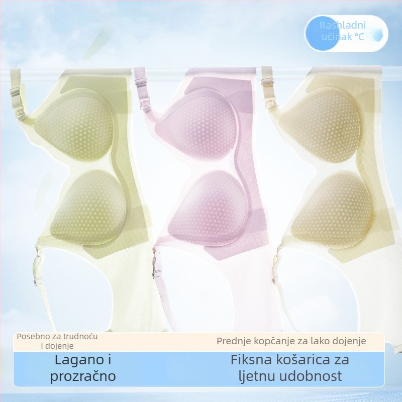 Bowini grudnjak za dojenje za trudnoću i dojenje — ljeto, ultra-tanki, prozračni, push-up, protiv spuštanja