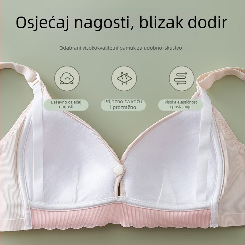 Bežični grudnjak za trudnoće i dojenje, s prednjim otvaranjem, tanak, bez šavova, prozračan, s učinkom skupljanja