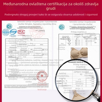 Grudnjak za dojenje tijekom trudnoće s oblikovanim košaricama, bez žice, odvojive dvostruke naramenice, funkcija dojenja