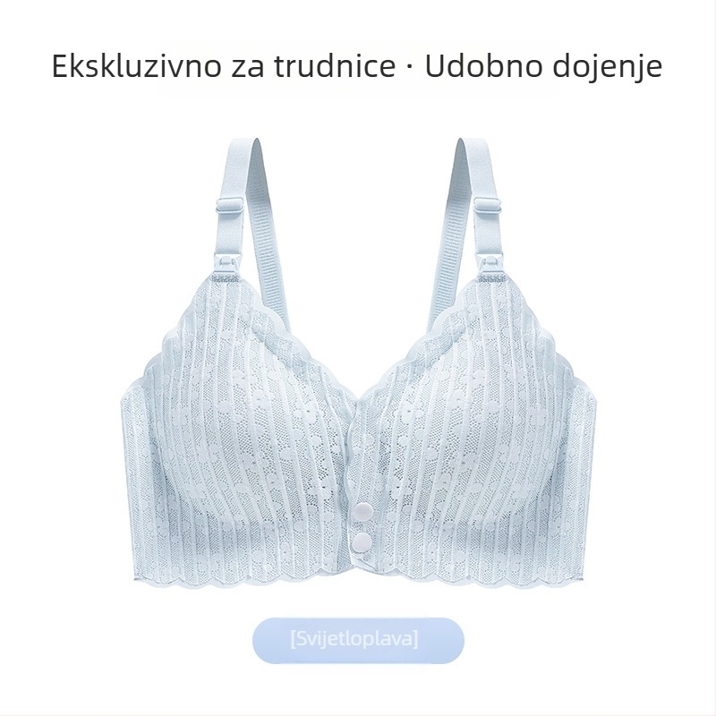 Dojilni grudnjak za trudnoću i postporođajno razdoblje, bežični, stražnje dvostruko kopčanje, tanke modelirane košarice, podstava od najlona