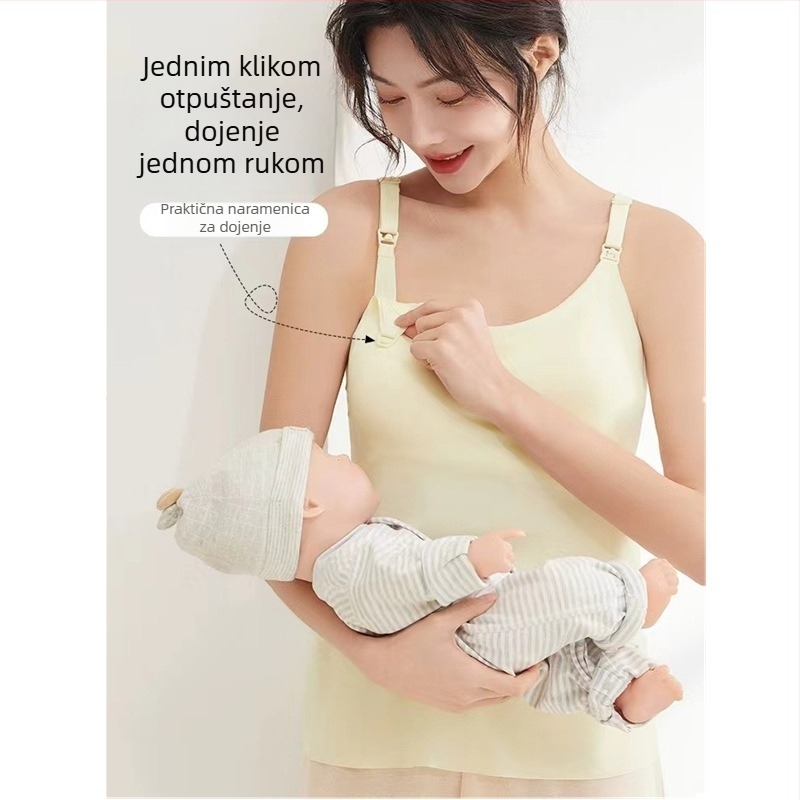 Dojenje top za trudnoću, sling stil, luksuzan. Materijal: najlon 70–80%. Bez rukava. Tanka tkanina 101–120 g/m2. Lansiranje proljeće 2024. Pogodno za proljeće, ljeto, jesen.