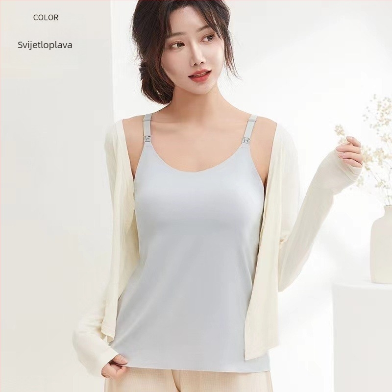 Dojenje top za trudnoću, sling stil, luksuzan. Materijal: najlon 70–80%. Bez rukava. Tanka tkanina 101–120 g/m2. Lansiranje proljeće 2024. Pogodno za proljeće, ljeto, jesen.