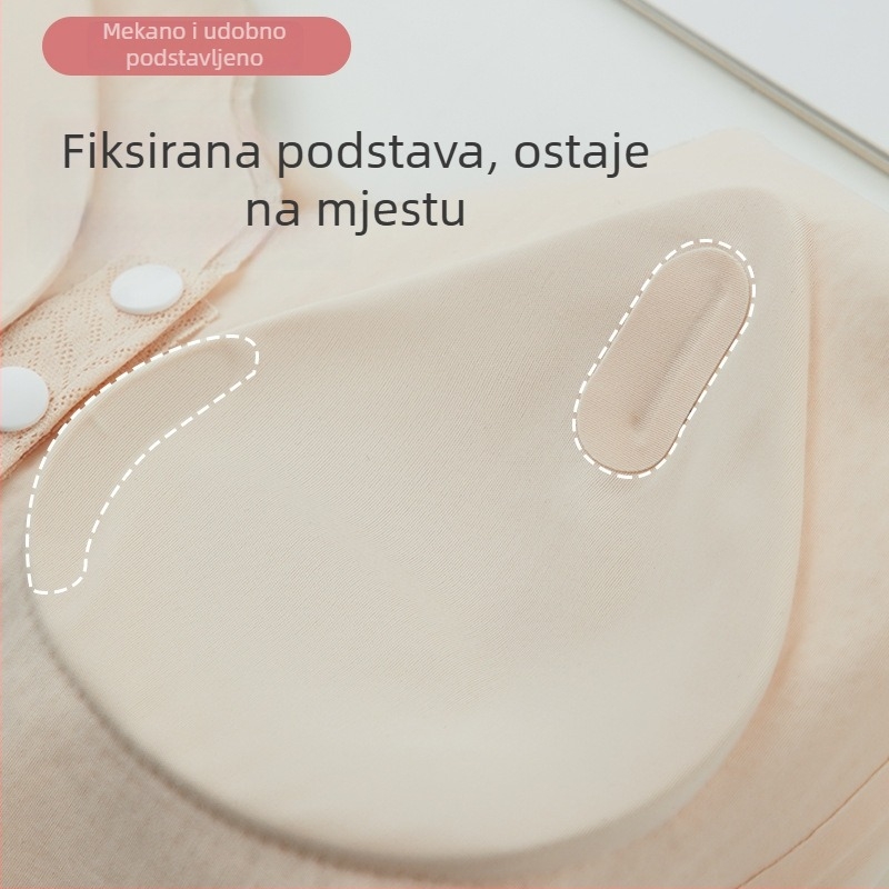 Materninski grudnjak za dojenje, s prednjim kopčanjem, jednodelni dizajn, prugasti uzorak