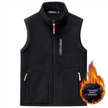 Muška fleece jakna za jesen-zimu s kapuljom, opuštenog kroja, zatvarač sprijeda, stojeći ovratnik, prešiven dizajn